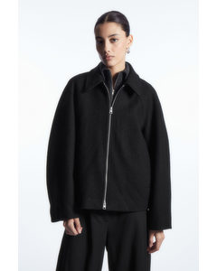 Oversized Boiled-wool Jacket Black