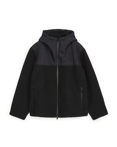 Hooded Fleece Jacket Black