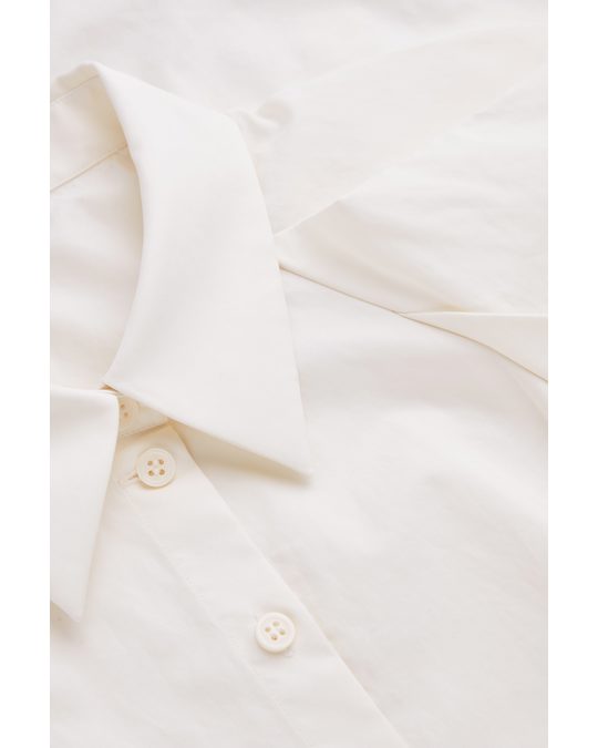COS Draped Cotton Shirt Dress White