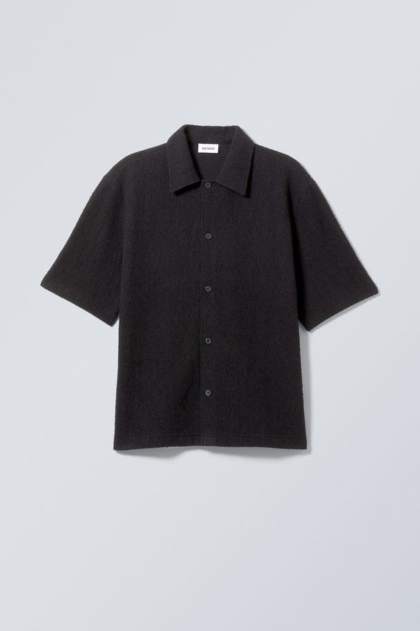 Weekday Loose Structured Short Sleeve Shirt Black