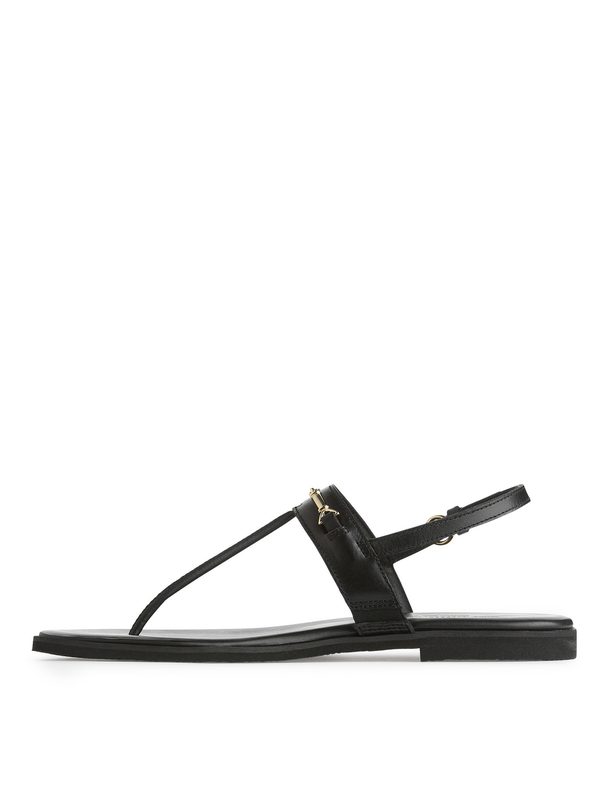 ARKET Flip-flop-sandaler I Läder Svart