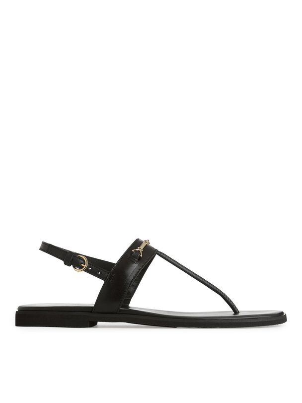 ARKET Flip-flop-sandaler I Läder Svart