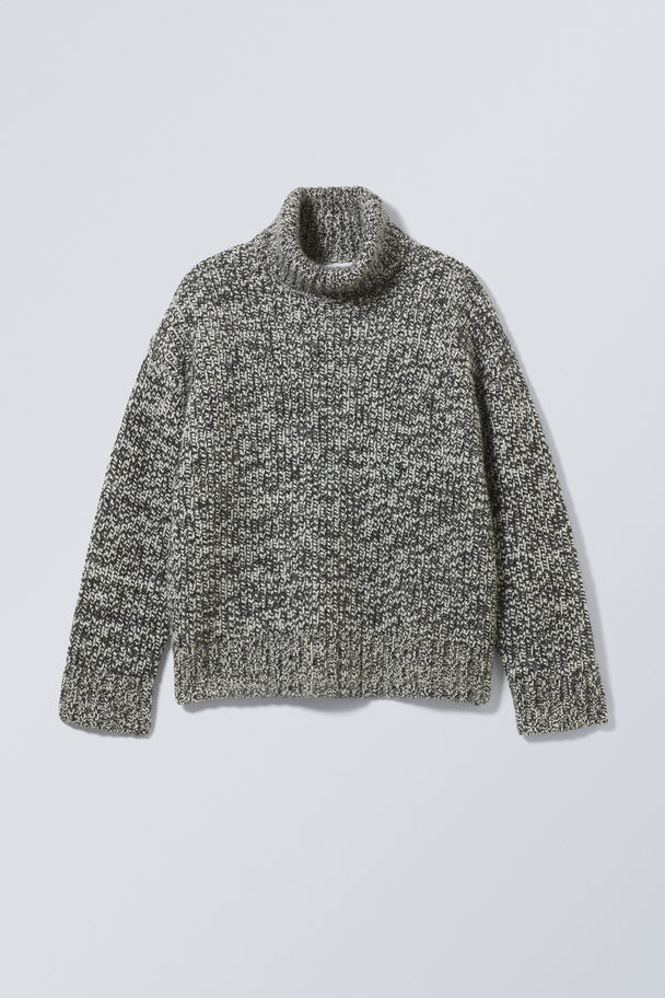 Weekday Cypher Wool Blend Turtleneck Sweater Mullvad Melange