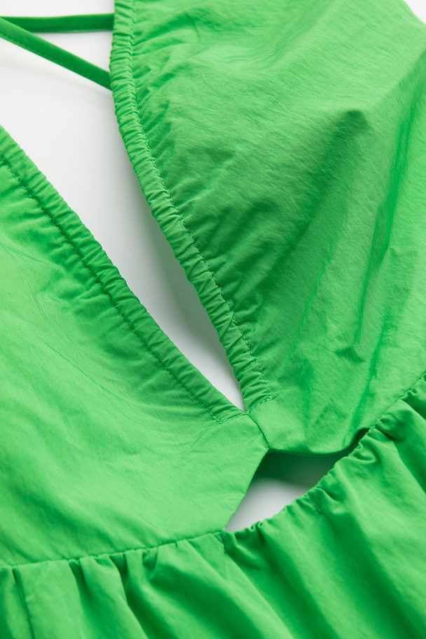 H&M Klänning Med Öppen Rygg Grön