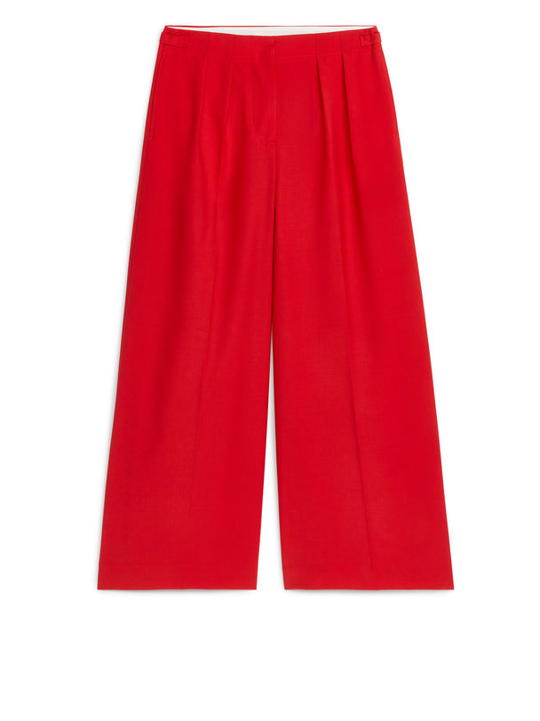 ARKET Relaxed Wool-blend Trousers Red