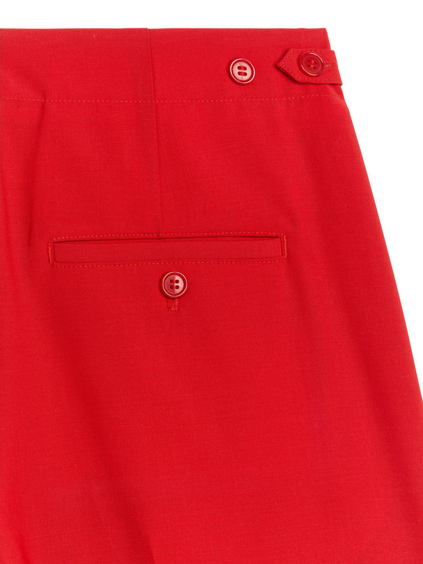 ARKET Relaxed Wool-blend Trousers Red