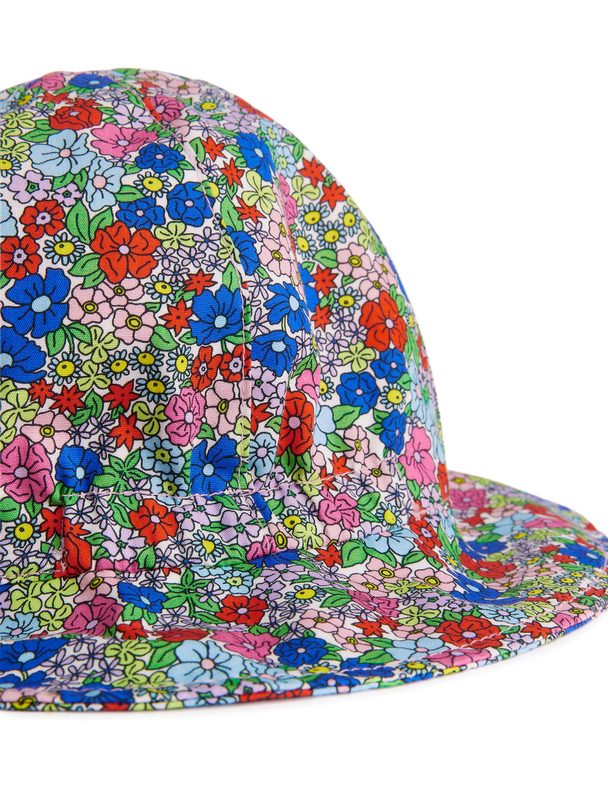ARKET Popeline-Sonnenhut Mehrfarbig/Blumen