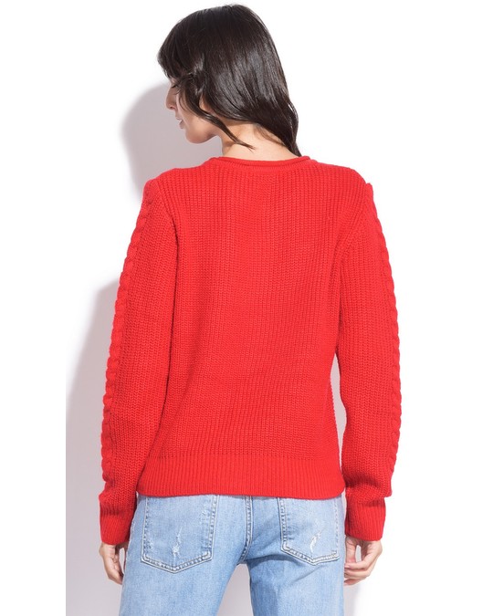 William de Faye Sweater Rolled & Round Currant Red