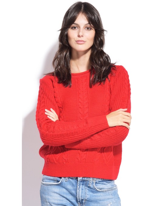 William de Faye Sweater Rolled & Round Currant Red