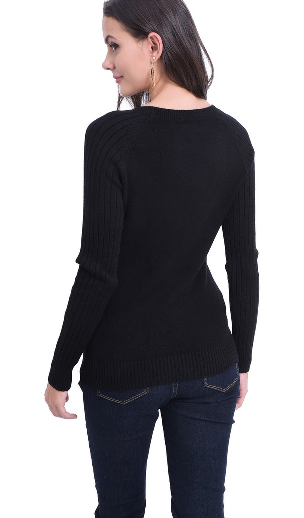 William de Faye Round Collar Sweater Black
