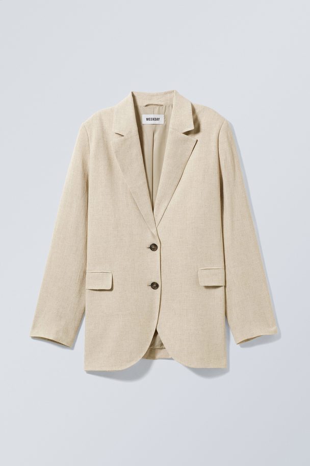 Weekday Blazer Isa aus Leinenmix Beige