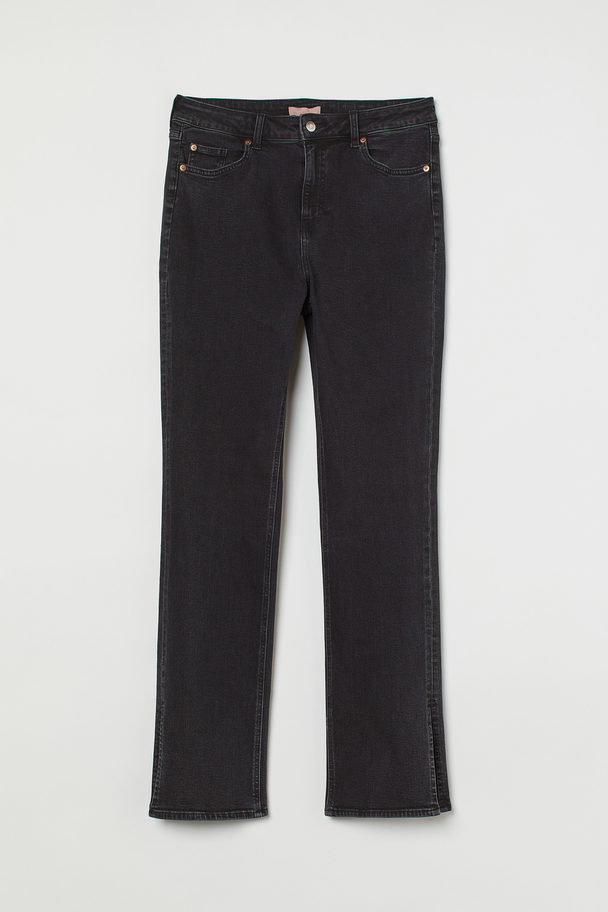 H&M H&m+ Slim High Split Jeans Dark Denim Grey