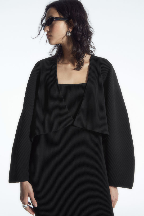 COS Plissé Bolero Jacket Black