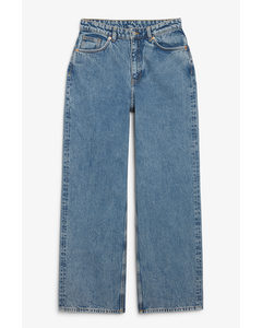 Iku Hög Midja Vida Jeans Blå