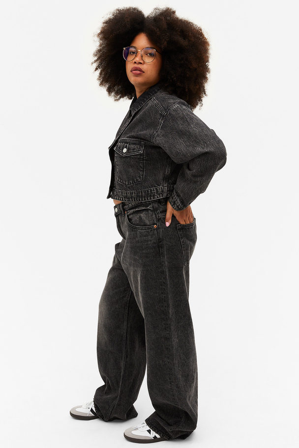 Monki Iku Ruimvallende Jeans Met Hoge Taille Galaxy Zwart