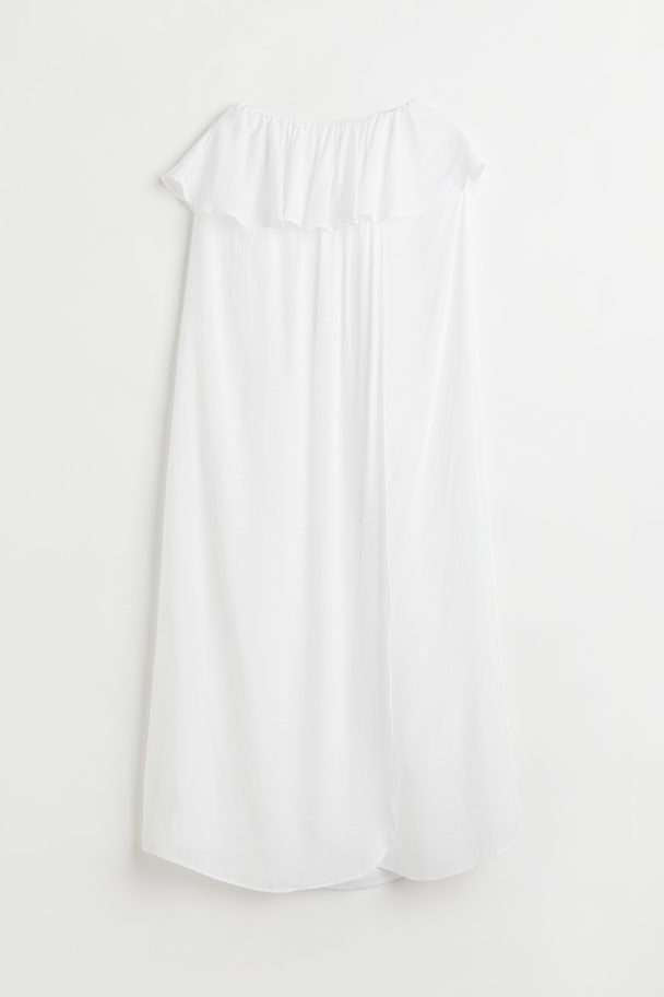 H&M Strandkleid mit Volant Weiß