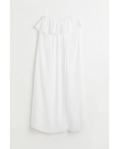 Flounced Beach Dress White