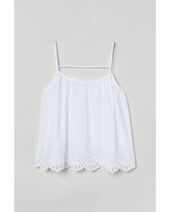 Top Met Broderie Anglaise Wit