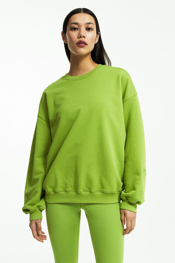 H&M Oversized Træningssweatshirt Limegrøn
