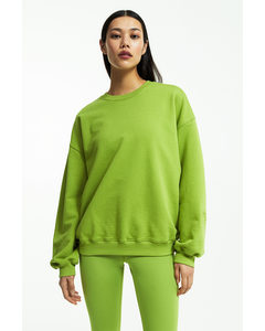 Oversized Sportsweater Limegroen