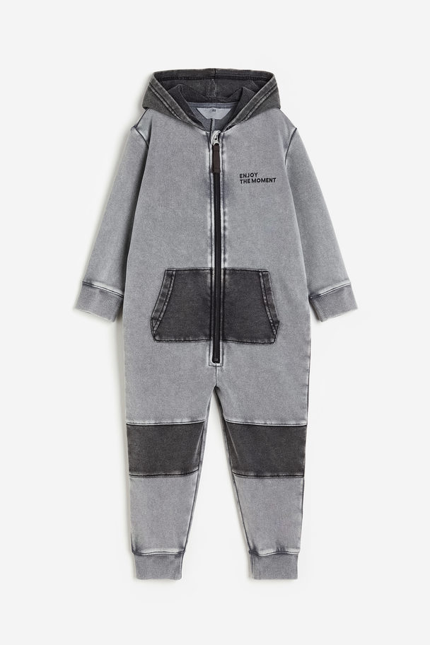 H&M Sweatshirt All-in-one Suit Grey/block-coloured