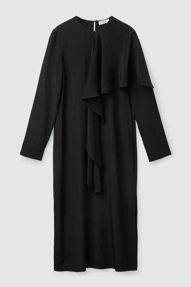 COS Silk Cape Dress Black