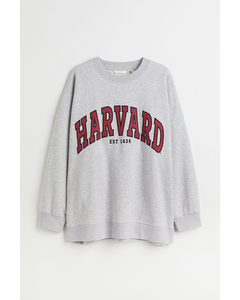 H&m+ Oversized Sweatshirt Lysegråmeleret/harvard