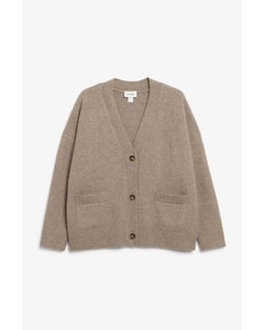 Relaxed Knitted Cardigan Mole Brown