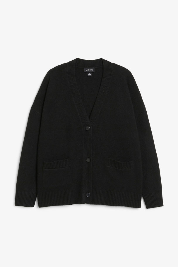 Monki Black Relaxed Knitted Cardigan Black