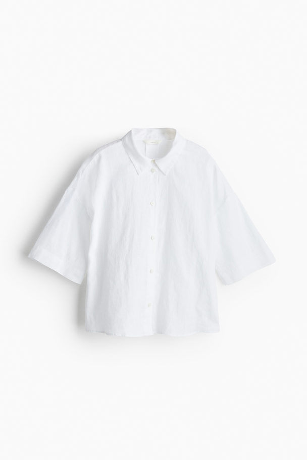 H&M Linen Shirt White