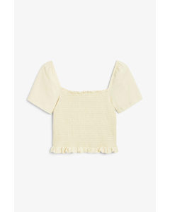 Shirred Blouse Off-white