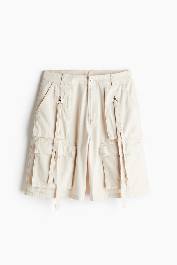 H&M Cargoshorts I Bomull Ljusbeige