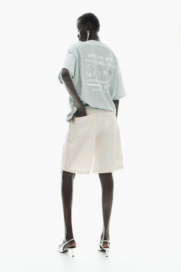 H&M Katoenen Utilityshort Lichtbeige