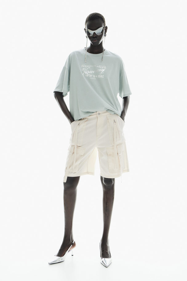 H&M Cargoshorts I Bomuld Lys Beige