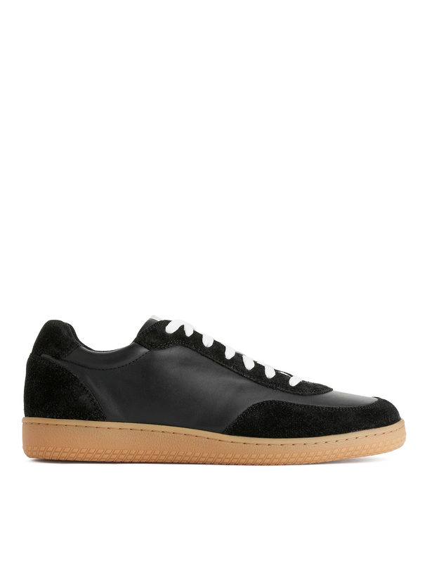 ARKET Leather Trainers Black