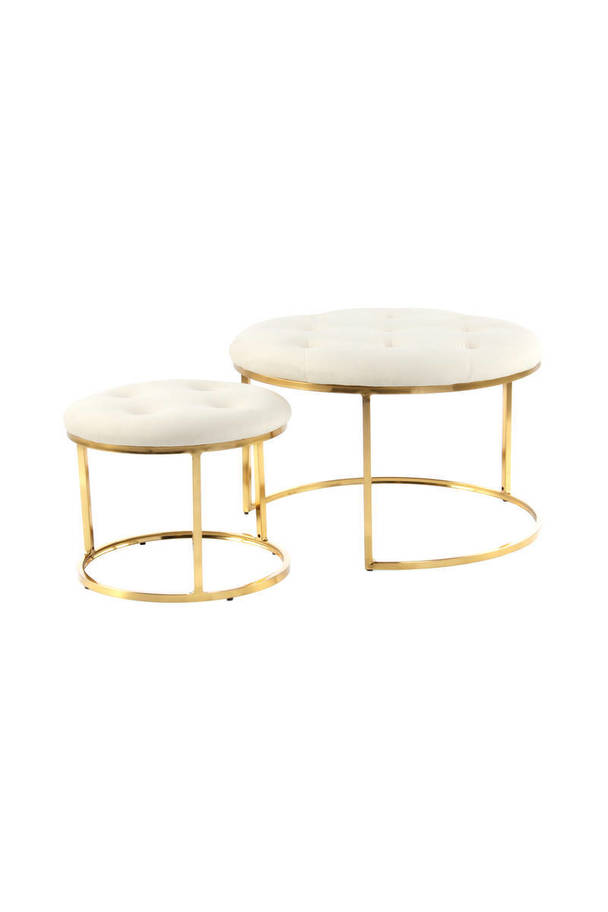 360Living Stool Becky 825 2er-set Ivory / Gold