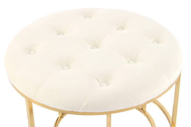 360Living Stool Becky 825 2er-set Ivory / Gold