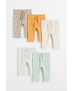 5-pack Cotton Trousers Dark Yellow/beige