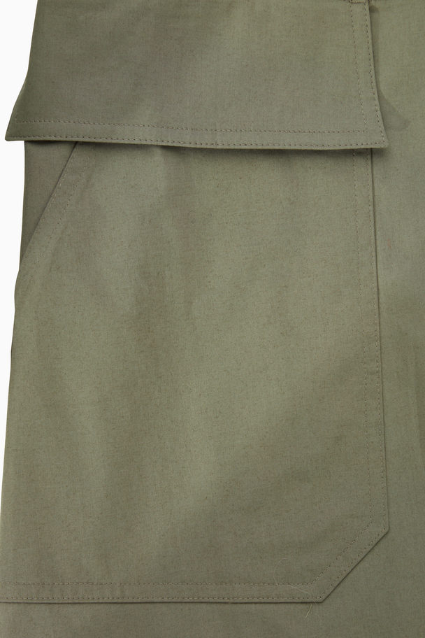 COS Midi-skjortklänning Med Markerad Midja Khakigrön