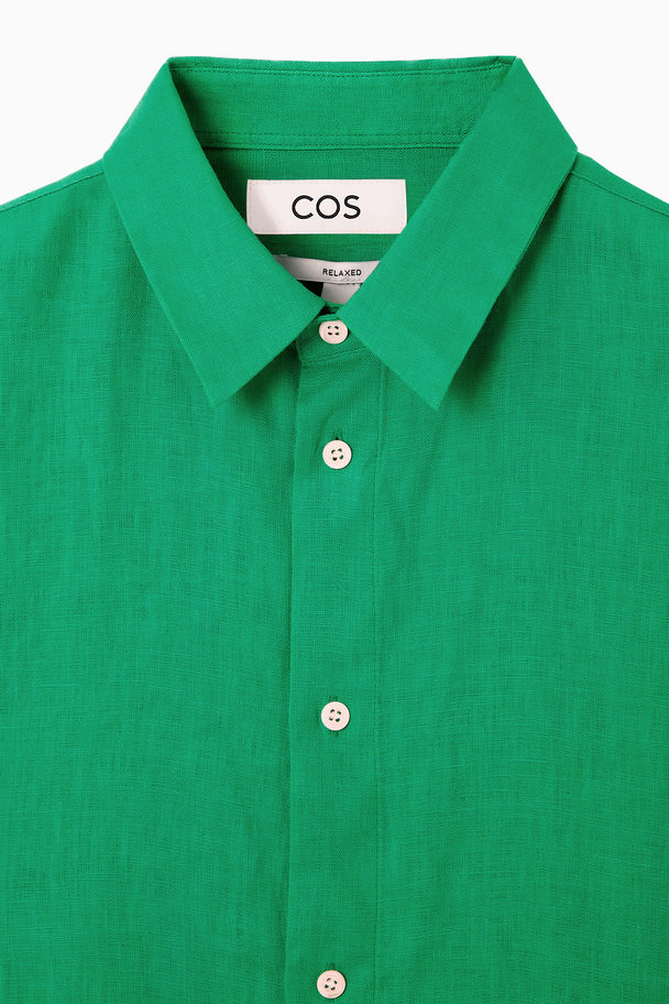 COS Linen Long-sleeved Shirt Green