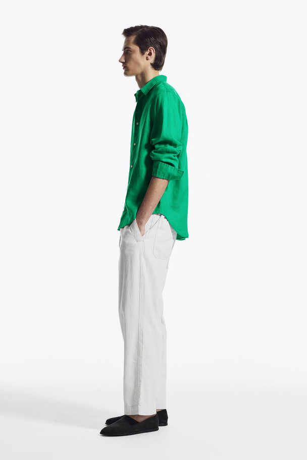 COS Linen Long-sleeved Shirt Green