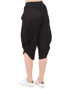 Sarouel Cropped Pant With Pockets And Elastic Waistband