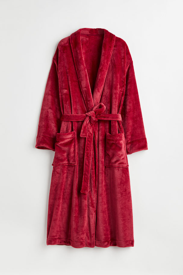 H&M Fleece Dressing Gown Red