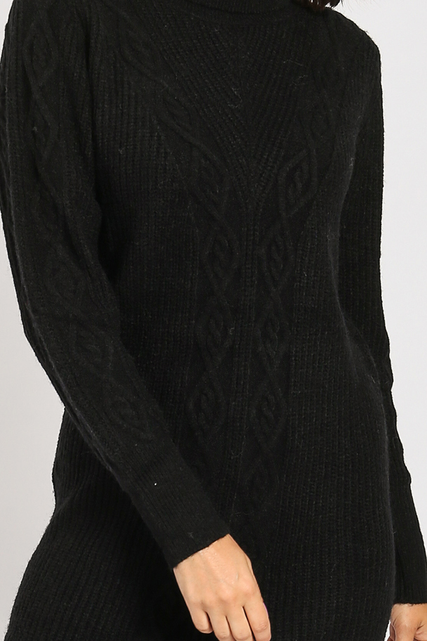 William de Faye Dress Turtleneck Cable Knitting And Fantasy