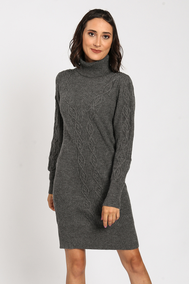 William de Faye Dress Turtleneck Cable Knitting And Fantasy