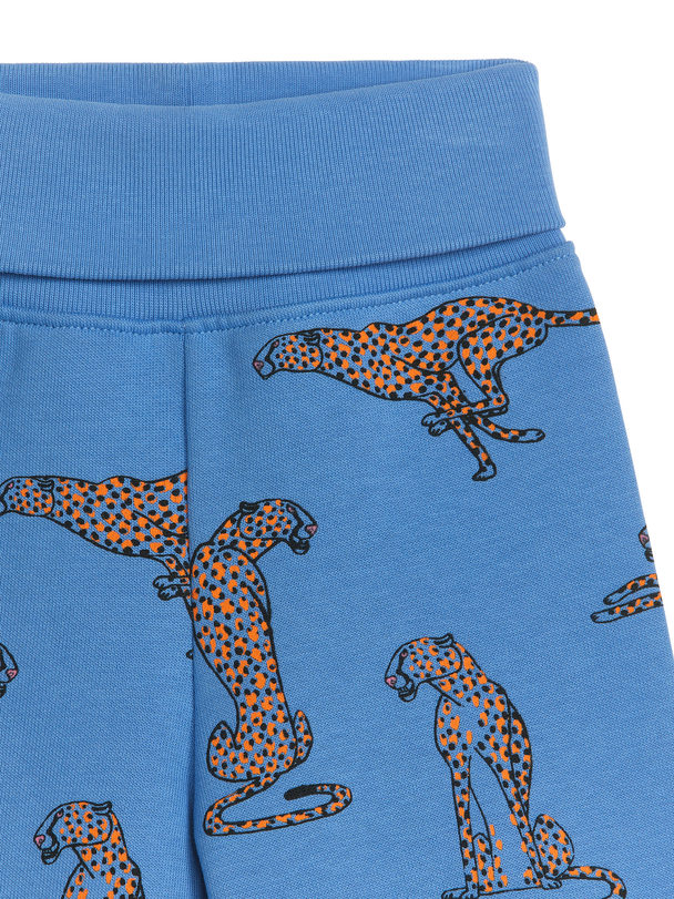 ARKET Jersey Sweatpant Met Omslag Blauw/cheeta