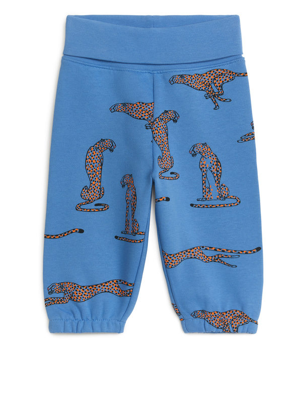 ARKET Jersey Sweatpant Met Omslag Blauw/cheeta