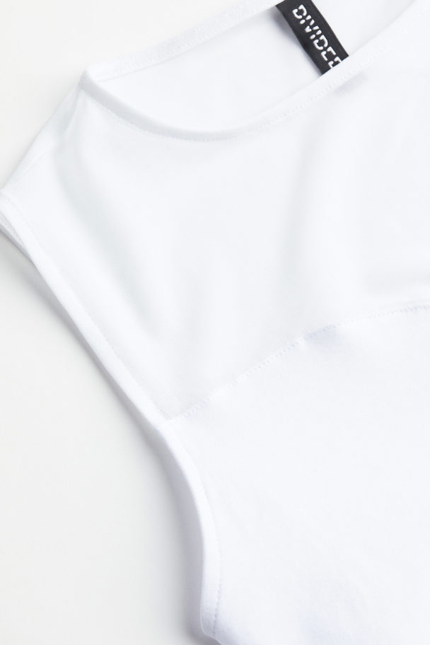 H&M Body mit Meshdetail Weiß