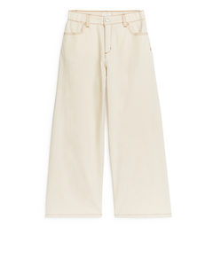 Wide Denim Trousers Ecru