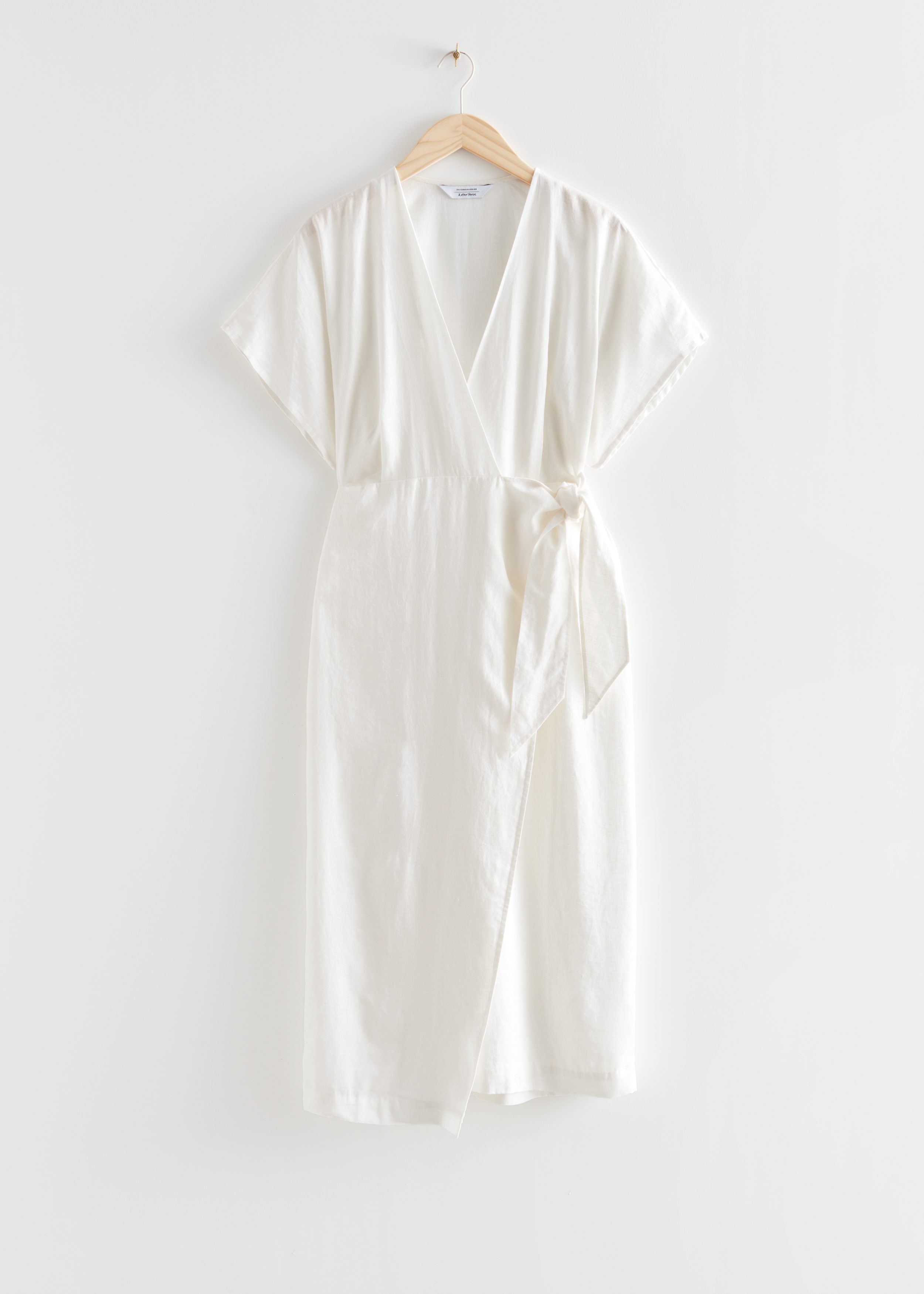 Billede af & Other Stories Slå Om-kjole I Hør Hvid, Hverdagskjoler. Farve: White størrelse 32